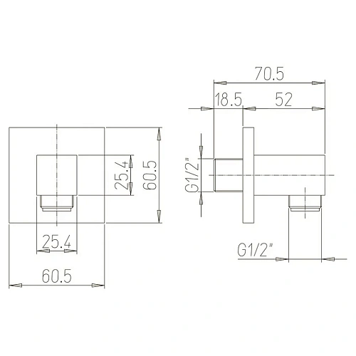 Шланговое подключение Paini PVD 50PZ503PQ квадратное, черное матовое Шланговое подключение Paini PVD 50PZ503PQ квадратное, черное матовое