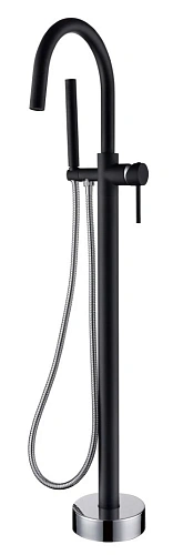 Смеситель для ванны Boheme UNO 469-BCR напольный BLACK Chrome Смеситель для ванны Boheme UNO 469-BCR напольный BLACK Chrome