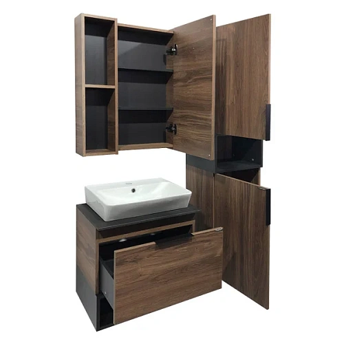 Зеркальный шкаф Comforty Штутгарт-60 00004151036 дуб темно-коричневый Зеркальный шкаф Comforty Штутгарт-60 00004151036 дуб темно-коричневый