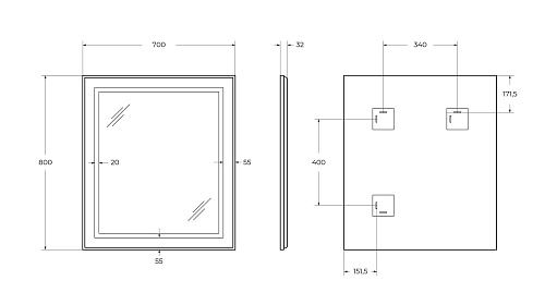 Зеркало BelBagno SPC-KRAFT-700-800-SENS-NERO 700x800x32 мм с подсветкой и сенсорным выключателем Зеркало BelBagno SPC-KRAFT-700-800-SENS-NERO 700x800x32 мм с подсветкой и сенсорным выключателем