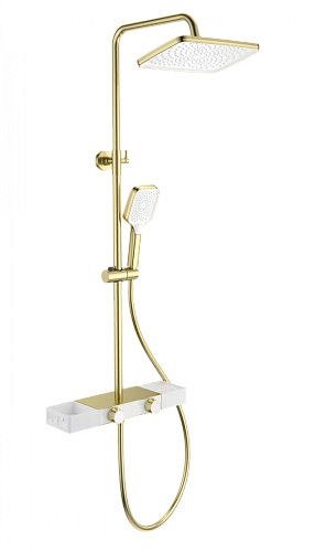 Душевая система Wonzon & Woghand с термостатом, брашированное золото (WW-B3552-BG) Душевая система Wonzon & Woghand с термостатом, брашированное золото (WW-B3552-BG)