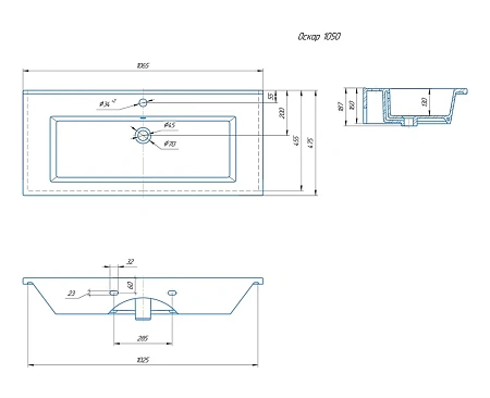 Раковина Kirovit Оскар 105 см 453436 Раковина Kirovit Оскар 105 см 453436