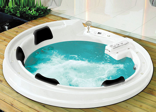 Акриловая ванна Gemy G9090 K 190x190 круглая, универсальная, гидромассажная Акриловая ванна Gemy G9090 K 190x190 круглая, универсальная, гидромассажная