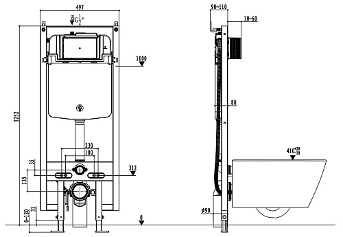 Унитаз подвесной ARROW AKB2130H с крышкой, со смарт функциями, белый/бежевый Унитаз подвесной ARROW AKB2130H с крышкой, со смарт функциями, белый/бежевый