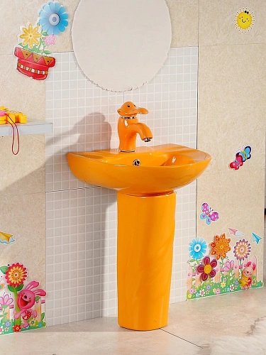 Раковина Gid Nb192-OR 69906 накладная с пъедесталом оранжевая 43x36x51 Раковина Gid Nb192-OR 69906 накладная с пъедесталом оранжевая 43x36x51