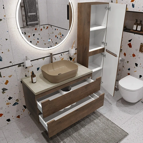 Тумба со столешницей и раковиной BelBagno ETNA 80 etna80rw-kepmco-1302h316-set подвесная ETNA80RW-KEPMCO-1302H316-SET Тумба со столешницей и раковиной BelBagno ETNA 80 etna80rw-kepmco-1302h316-set подвесная ETNA80RW-KEPMCO-1302H316-SET