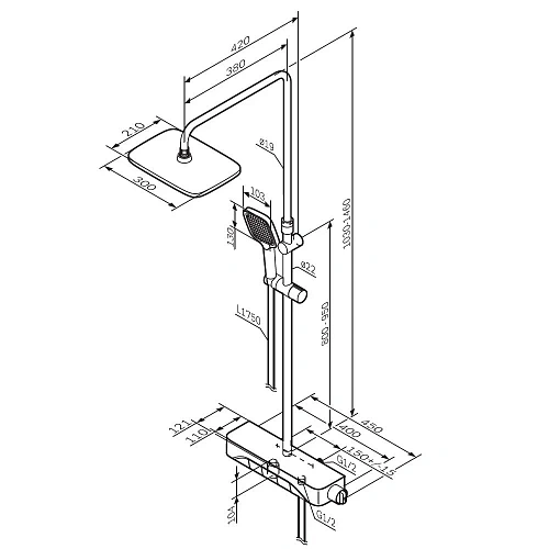 Душевая система AM.PM Func F078F322 с термостатом Душевая система AM.PM Func F078F322 с термостатом