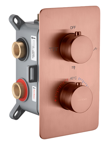 Смеситель для душа Boheme CELL 134-3-CB встраиваемый, с термостатом Copper Brushed Смеситель для душа Boheme CELL 134-3-CB встраиваемый, с термостатом Copper Brushed