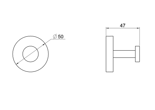 Крючок Aquatek Бетта AQ4601BGM черный хром шлифованный Крючок Aquatek Бетта AQ4601BGM черный хром шлифованный
