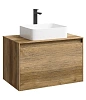 Тумба под раковину AQWELLA Mobi 80 см MOB0108DB+MOB0708DB подвесная, дуб балтийский
