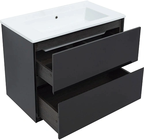 Тумба под раковину Aquanet Милан 85 черный глянец 00316703 Тумба под раковину Aquanet Милан 85 черный глянец 00316703