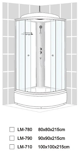 Душевая кабина Dto LM909 (LM909GM+EL) 90x90 см с гидромассажем и электрикой Душевая кабина Dto LM909 (LM909GM+EL) 90x90 см с гидромассажем и электрикой