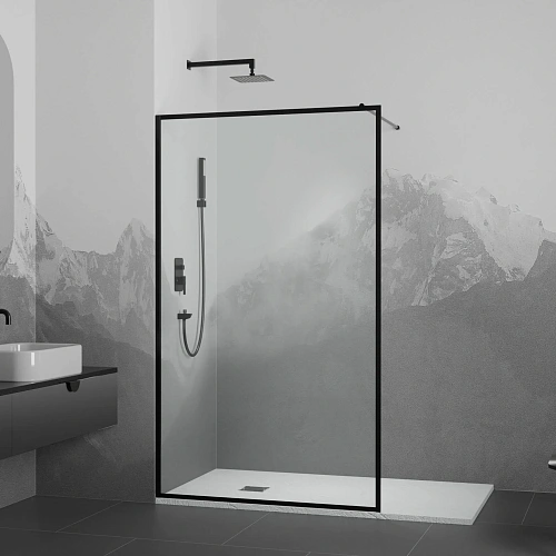 Душевая перегородка RGW Walk In WA-012B 1000 мм 35101210-84 черный, Easy Clean Душевая перегородка RGW Walk In WA-012B 1000 мм 35101210-84 черный, Easy Clean