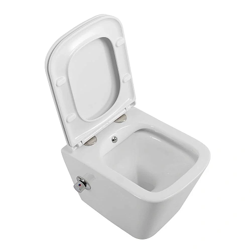 Унитаз подвесной BelBagno DUE BB3103CHR-BS/SC с сиденьем, функцией биде и смесителем Унитаз подвесной BelBagno DUE BB3103CHR-BS/SC с сиденьем, функцией биде и смесителем