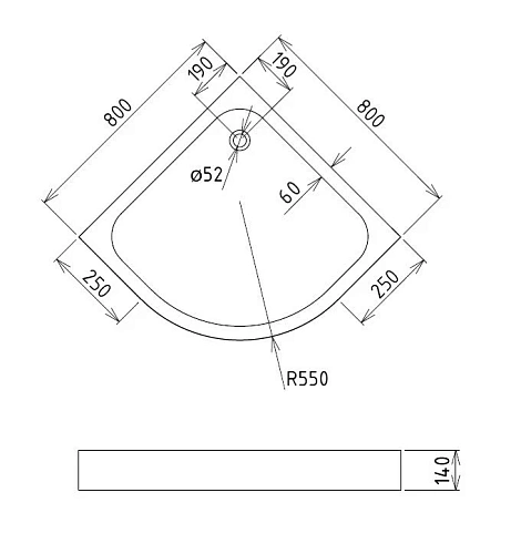 Душевой поддон Gemy ST06T 80x80 угловой, акриловый Душевой поддон Gemy ST06T 80x80 угловой, акриловый