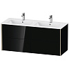 Картинка анонса товара «тумба под раковину duravit xviu xv41290b140 подвесная 128 см черный глянцевый»