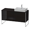 Картинка анонса товара «тумба под раковину duravit xsquare xs4923r4040 напольная 140 см черный глянцевый»