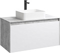 Корпус тумбы под раковину подвесной, цвет бетон светлый, 100 см без фасадов AQWELLA Mobi MOB0110BS Корпус тумбы под раковину подвесной, цвет бетон светлый, 100 см без фасадов AQWELLA Mobi MOB0110BS