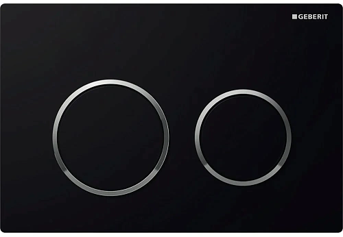 Клавиша смыва Geberit 115.085.KM.1 Omega 20 пластик, чёрный/хром Клавиша смыва Geberit 115.085.KM.1 Omega 20 пластик, чёрный/хром
