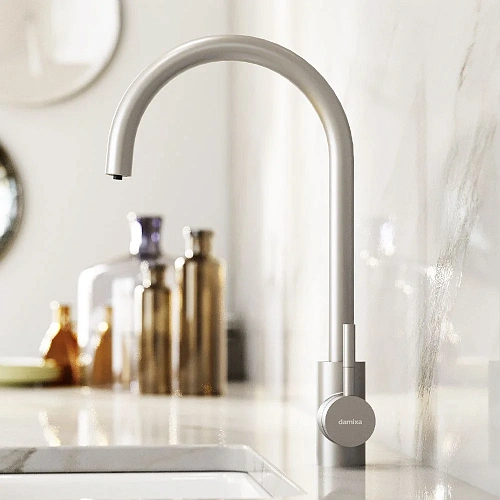 Смеситель для кухни Damixa Merkur 400721400 с каналом для питьевой воды, никель Смеситель для кухни Damixa Merkur 400721400 с каналом для питьевой воды, никель