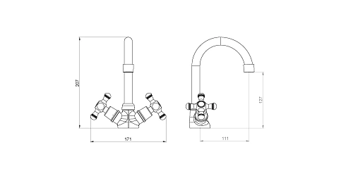 Смеситель для раковины Damixa Retro 230210000 Смеситель для раковины Damixa Retro 230210000