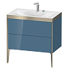 Картинка анонса товара «тумба с раковиной duravit xviu xv4710eb147p 80 см каменно-синий глянцевый»
