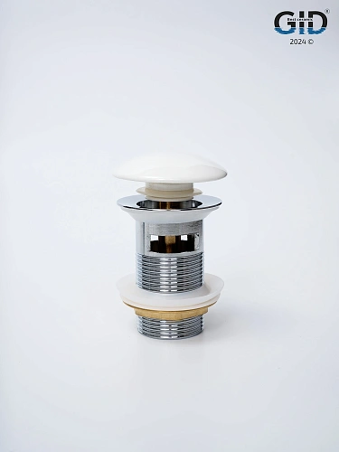 Донный клапан Gid с переливом Wh100-1 71102K белый 7x7x10 Донный клапан Gid с переливом Wh100-1 71102K белый 7x7x10