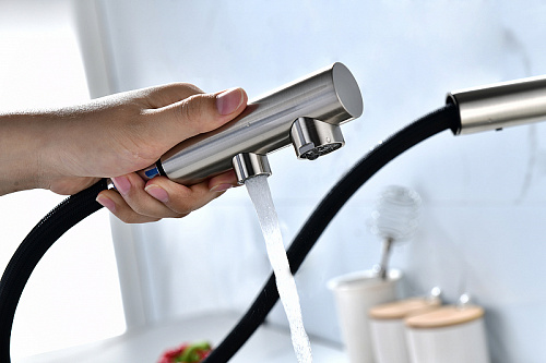 Смеситель для кухни Paulmark SERPENTINE брашированная сталь Se213222-BS Смеситель для кухни Paulmark SERPENTINE брашированная сталь Se213222-BS