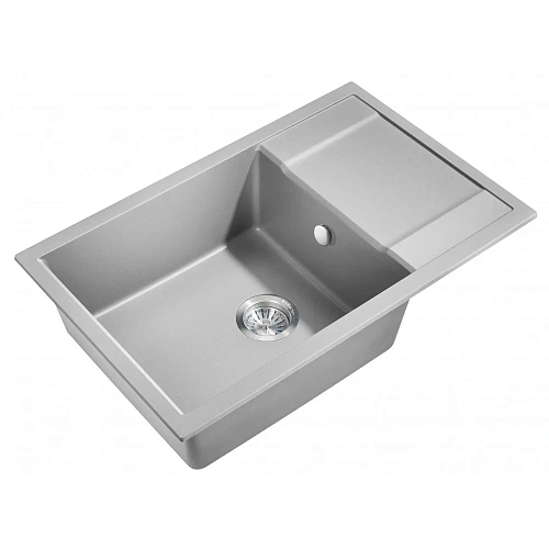 Кухонная мойка Milacio Navarra 78 Cuarzo (MC.77053), серый металлик Кухонная мойка Milacio Navarra 78 Cuarzo (MC.77053), серый металлик