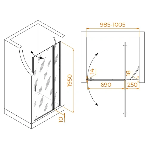 Душевая дверь RGW Leipzig LE-004Gr 1000 мм Easy Clean серый 351200410-110 Душевая дверь RGW Leipzig LE-004Gr 1000 мм Easy Clean серый 351200410-110