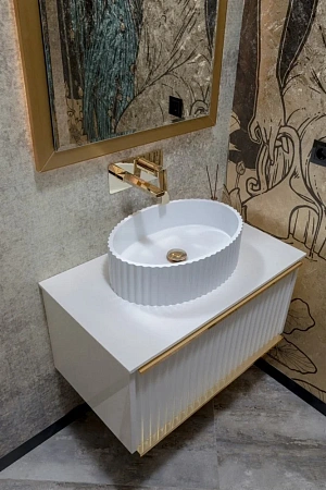 Раковина Boheme Canale 878-WM рифл матовая белая Раковина Boheme Canale 878-WM рифл матовая белая