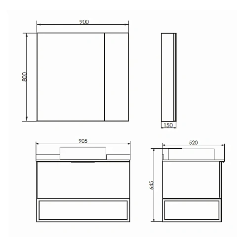 Зеркальный шкаф Comforty Порто-90 00-00009443 дуб дымчатый Зеркальный шкаф Comforty Порто-90 00-00009443 дуб дымчатый