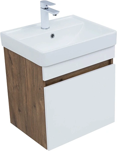 Тумба под раковину Aquanet Оптима 50 00344790 дуб рустикальный/белый сатин Тумба под раковину Aquanet Оптима 50 00344790 дуб рустикальный/белый сатин