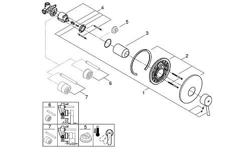 Смеситель для душа GROHE Concetto (внешняя и встраиваемая части), хром (32213001) Смеситель для душа GROHE Concetto (внешняя и встраиваемая части), хром (32213001)