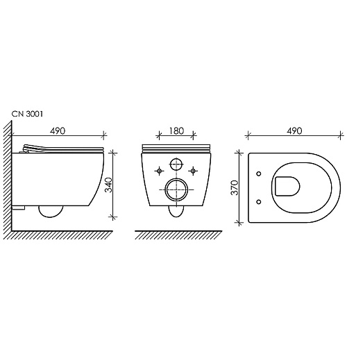 Унитаз подвесной Ceramica Nova PLAY CN3001MB черный матовый Унитаз подвесной Ceramica Nova PLAY CN3001MB черный матовый