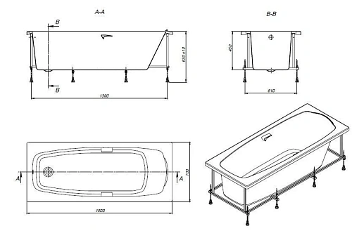 Акриловая ванна Roca Sureste 150х70 прямоугольная белая ZRU9302778 Акриловая ванна Roca Sureste 150х70 прямоугольная белая ZRU9302778