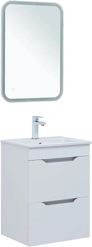 Тумба под раковину Aquanet Практика 50 белый матовый 2 ящика 00330455 напольная/подвесная Тумба под раковину Aquanet Практика 50 белый матовый 2 ящика 00330455 напольная/подвесная