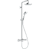 Картинка анонса товара «душевая система hansgrohe showerpipe 180 2jet ecosmart 27254400, белый хром с термостатом»