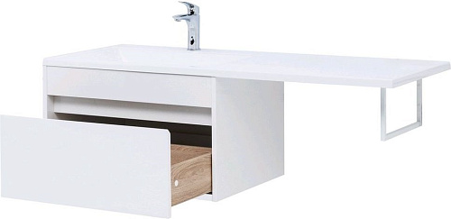 Тумба с раковиной Aquanet Токио 130 L белый (подвесная, 1 ящик) 00236917 + 00235501 Тумба с раковиной Aquanet Токио 130 L белый (подвесная, 1 ящик) 00236917 + 00235501