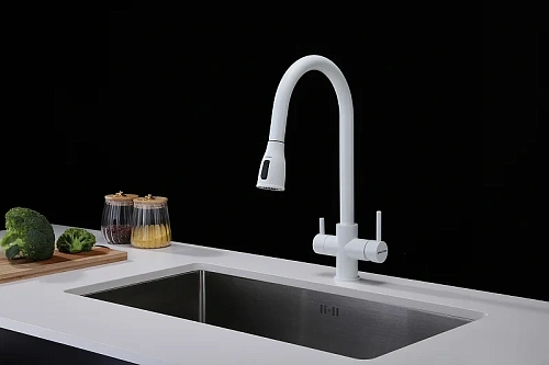 Смеситель для кухни Paulmark LANGE белый матовый La214212-WH Смеситель для кухни Paulmark LANGE белый матовый La214212-WH