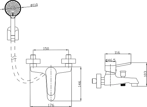 Смеситель для ванны STWORKI WFT1021-2 577395 Смеситель для ванны STWORKI WFT1021-2 577395