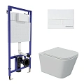 Комплект инсталляции BERGES NOVUM525, с клавишей смыва L1 белая, унитазом FLOE S Rimless и сиденьем Floe S Slim SO, микролифт, быстросъем 043244 Комплект инсталляции BERGES NOVUM525, с клавишей смыва L1 белая, унитазом FLOE S Rimless и сиденьем Floe S Slim SO, микролифт, быстросъем 043244