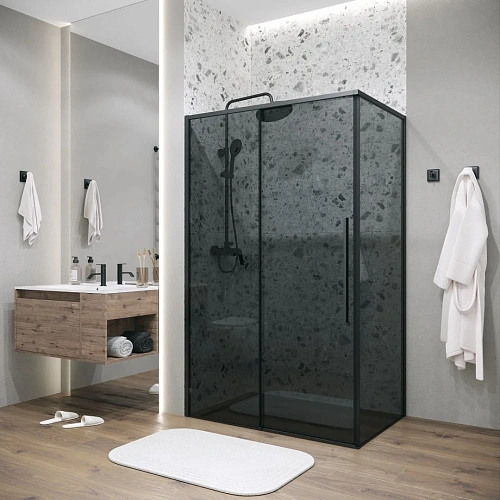 Боковая стенка GROSSMAN Galaxy 200.K33.01.90.21.10 (90x195) черный матовый, стекло тонированное Боковая стенка GROSSMAN Galaxy 200.K33.01.90.21.10 (90x195) черный матовый, стекло тонированное