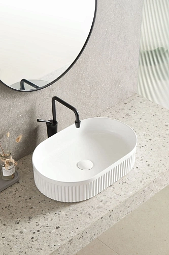 Раковина Sintesi SIN-LVB-APP-417 накладная белая без отверстия под смеситель Раковина Sintesi SIN-LVB-APP-417 накладная белая без отверстия под смеситель