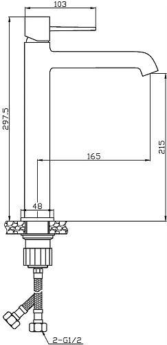 Смеситель для раковины STWORKI Эстерсунд ES-02b черный 550199 Смеситель для раковины STWORKI Эстерсунд ES-02b черный 550199