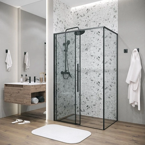 Боковая стенка GROSSMAN Galaxy 200.K33.01.90.21.00 (90x195) черный матовый, стекло прозрачное Боковая стенка GROSSMAN Galaxy 200.K33.01.90.21.00 (90x195) черный матовый, стекло прозрачное