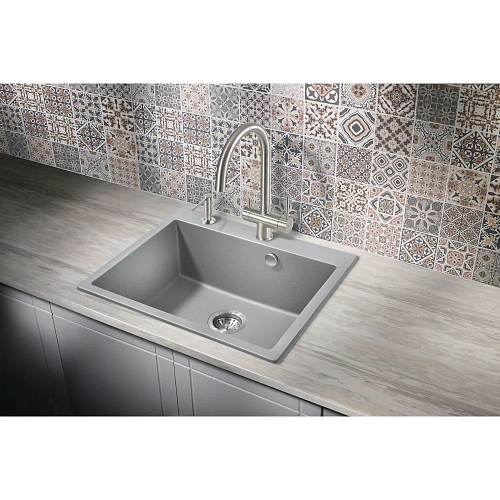 Кухонная мойка Milacio Murcia 60 Cuarzo (MC.77013), серый металлик Кухонная мойка Milacio Murcia 60 Cuarzo (MC.77013), серый металлик