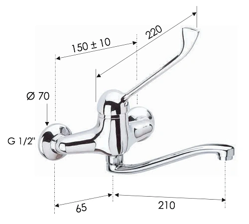 Смеситель для раковины Remer K45S медицинский Смеситель для раковины Remer K45S медицинский