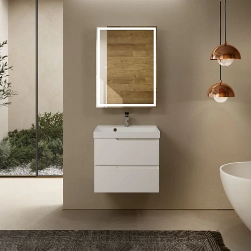 Тумба под раковину AQUAme AQM900360WH S3 подвесная 60 см белый глянец Тумба под раковину AQUAme AQM900360WH S3 подвесная 60 см белый глянец