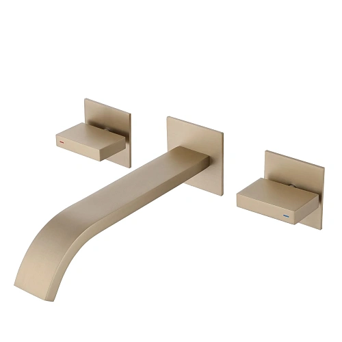 Смеситель для раковины ABBER Wasserfall AF8612G скрытого монтажа, золото матовое Смеситель для раковины ABBER Wasserfall AF8612G скрытого монтажа, золото матовое